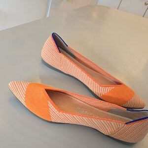 Rothy's Orange and White Striped Flats